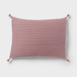 Threshold Mauve Quilted Pillow Sham with Tassels